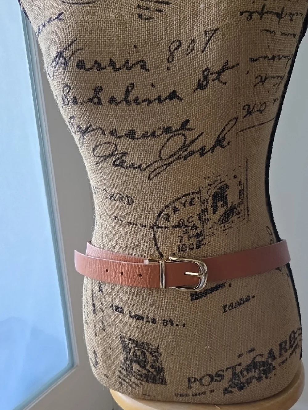 J.Crew Tan Leather Belt Gold Buckle 1” Wide Size L Classic Capsule Minimalist - Picture 4 of 16